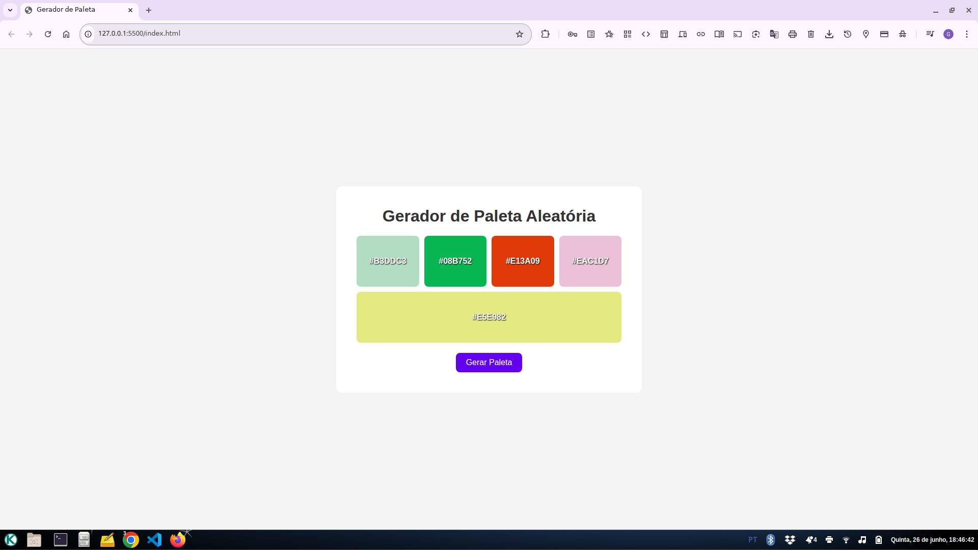 Projeto Paleta de Cores