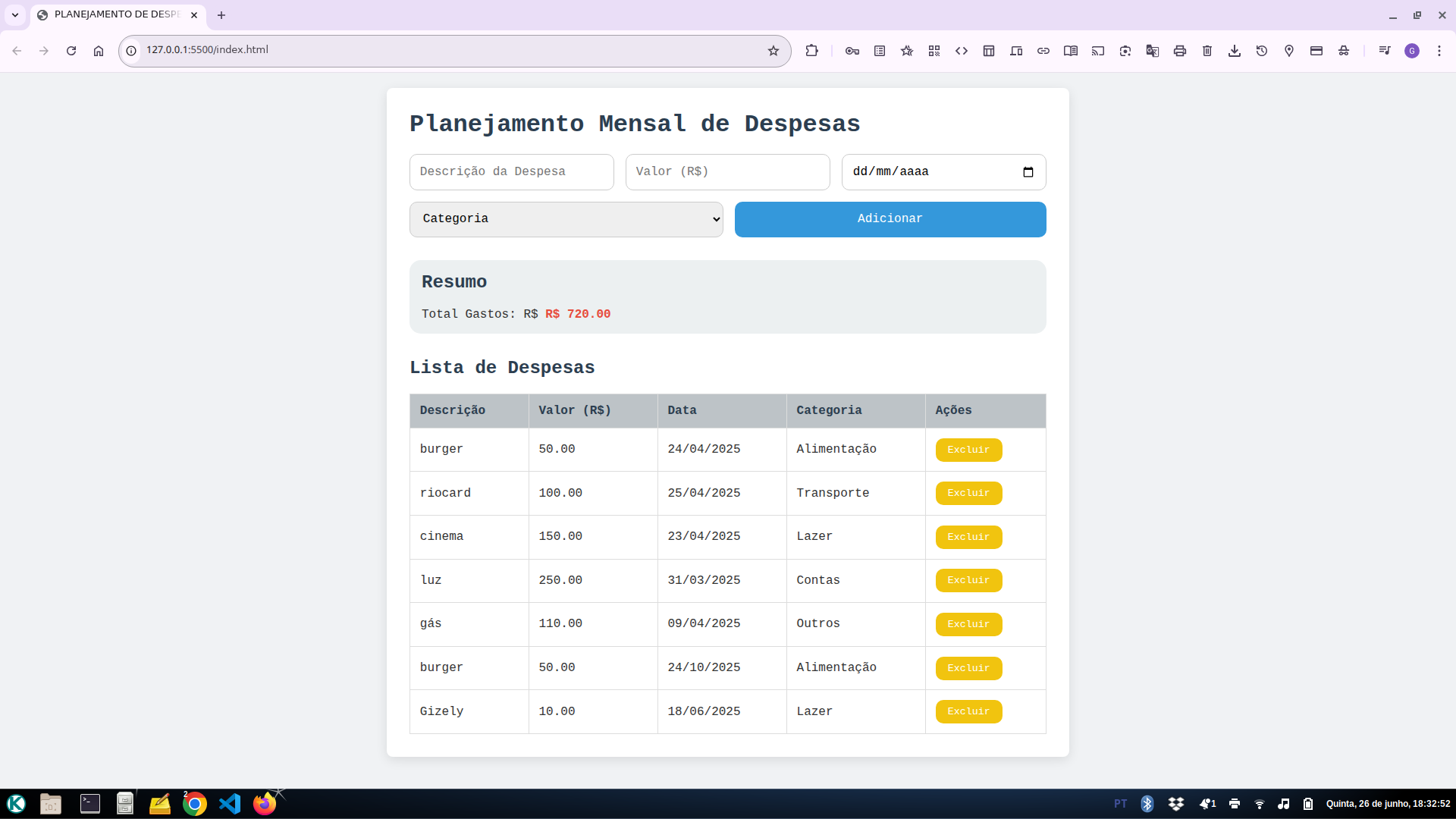 Projeto Planejamento