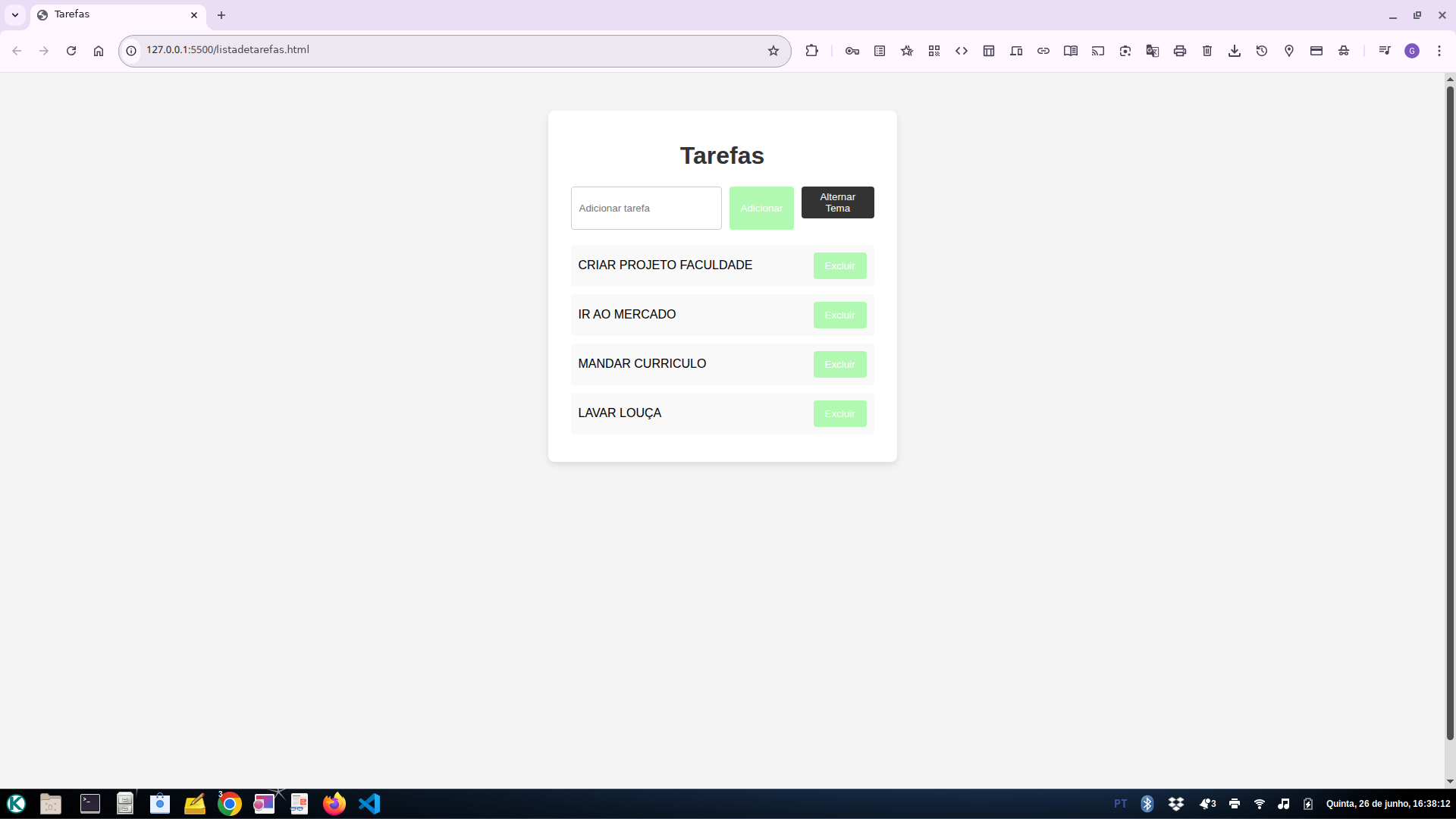 Projeto de Tarefas